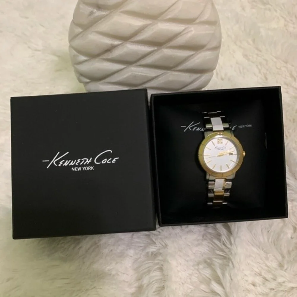 Kenneth Cole New York Analog Watch Two-Tone Stainless Steel Round Japanes Quartz